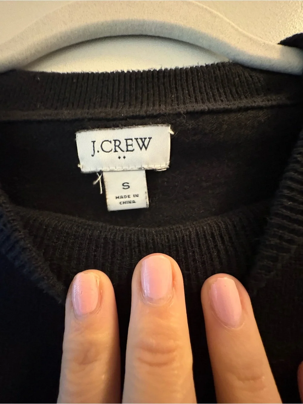 J. Crew Black Crewneck Sweater with Shoulder Buttons